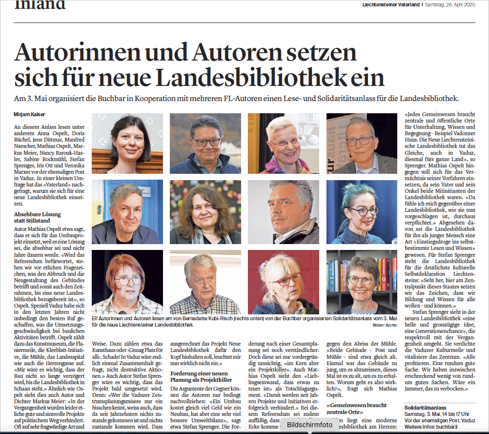 Titel des Beitrags: Autorinnen und Autoren setzen sich für neue Landesbibliothek ein